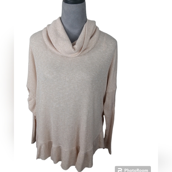 Postmark ANTHRO Beige Sweater XS/S Cowl Neck Long Sleeve - Picture 1 of 5